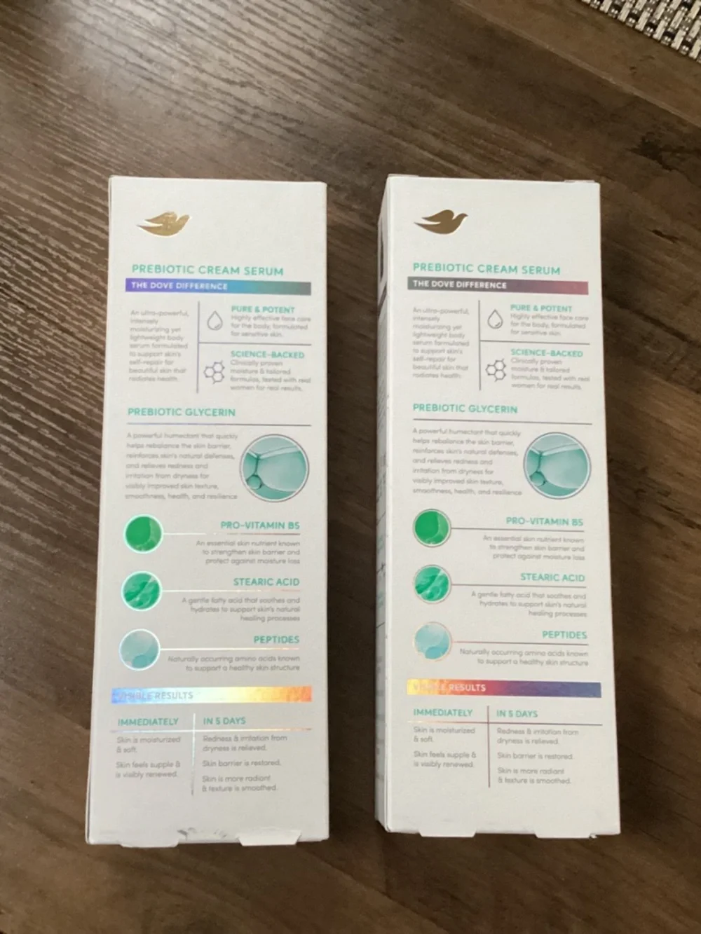 Dove Prebiotic + Protection body cream serum bundle 8 fl oz each New